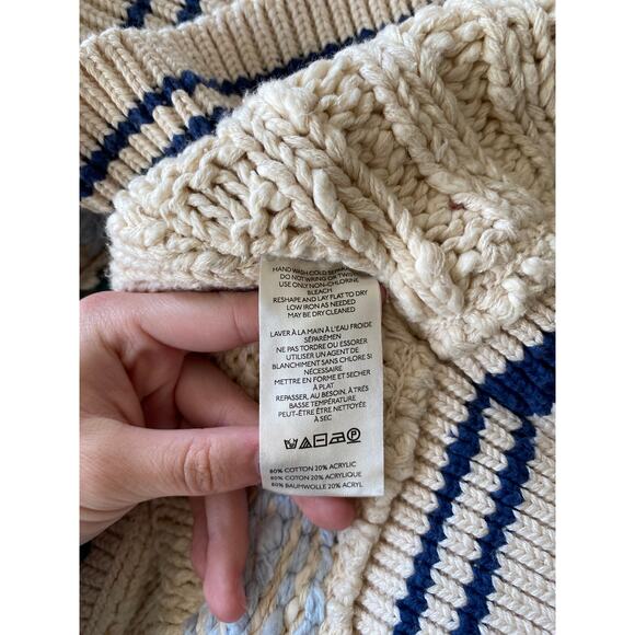 FREE PEOPLE Clear Skies Cardi Sweater in Cream Combo Size Large - Picture 9 of 9